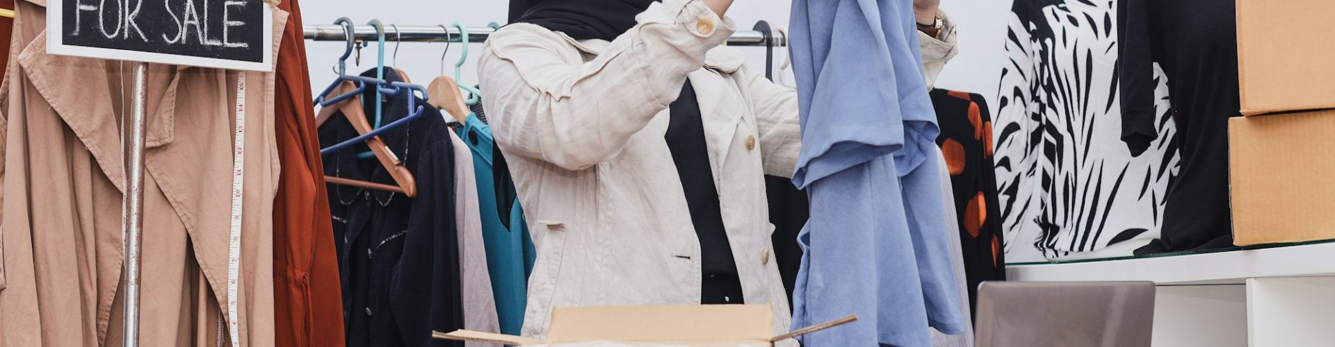 Young muslim business woman owner of SME online